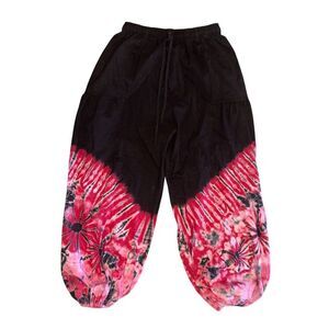 Unique Batik‎ Black & Red Baloon Tie-Dye Pants Materials One Size